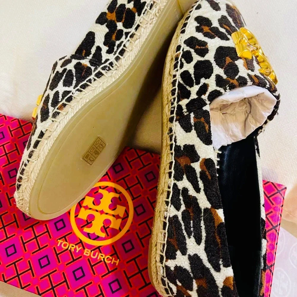 New w/tag Tory Burch Eleanor Espadrille Jacquard Velvet  Size 8.5 - Picture 2 of 6